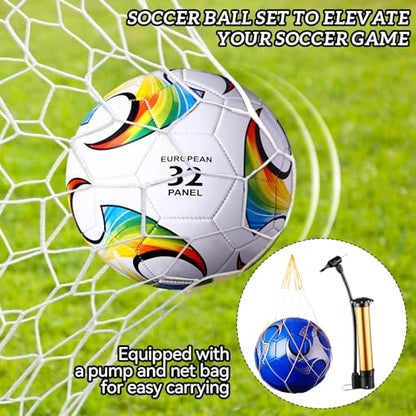 Lunmon 20 Pcs Soccer Balls Bulk with Pump and Net Bag Sport Ball Size 4/5 Outdoor Deflated Soccer Ball for Youth Adult Training Practice Game Match Sports Birthday Gift Party