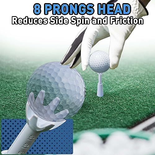 Adjustable Golf Tees - Essential Accessories for Men, Unbreakable & Durable - No Need to Repeatedly Pick Up (3 Pack White)