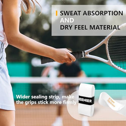 Tennis Racket Grip Tape, 3, 6, 12 Pack Tennis Overgrip Tape, Absorbent and Anti-Slip, Precut Soft Racquet Wrap Grips Tape for Pickleball Paddle/Badminton
