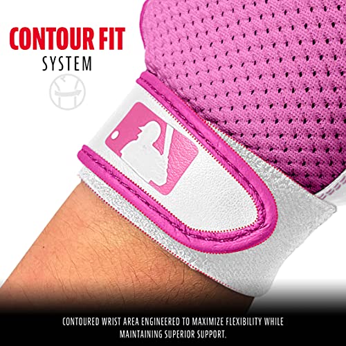 Franklin Sports MLB Teeball Flex Series Batting Gloves - color: White/Pink, size: Youth X-Small