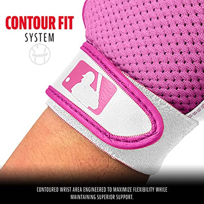 Franklin Sports MLB Teeball Flex Series Batting Gloves - color: White/Pink, size: Youth X-Small
