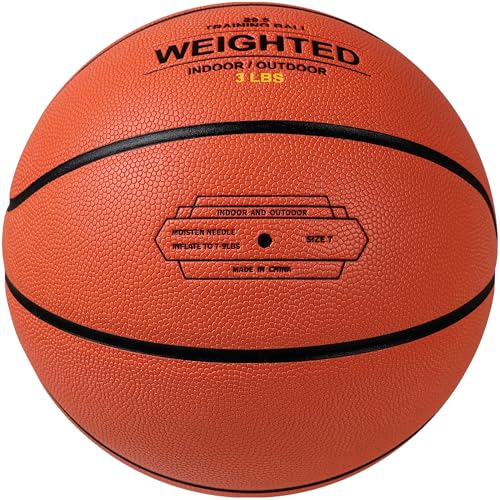 Dakapal Weighted Heavy Training Basketball 2.2LBS/3LBS/3.3LBS Size 7 Durable and wear Resistant for Indoor Outdoor Improve Handling Dribbling Passing Rebounding Skill - size: 3.3LBS-Size 7