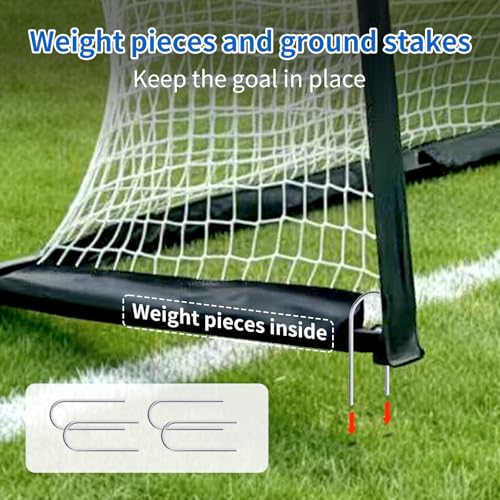 Soccer Goal, Soccer Net Easy Setup, Backyard Portable Net Collapsible Metal Base for Youth Adults,Ground Stakes Included - Multiple Sizes - size: 12/6FT