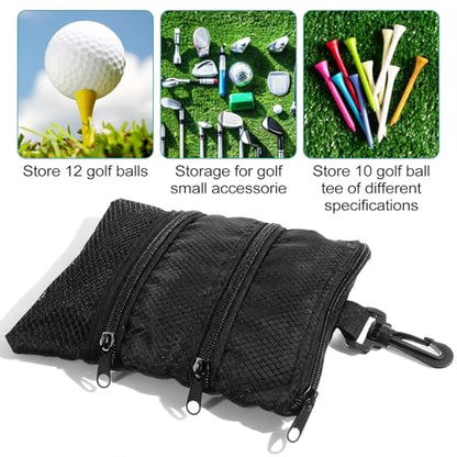 Golf Tee Bag Pouch Multi Pocket Zipper Golf Tee Holder Bag Accessories Organizer for Men and Women