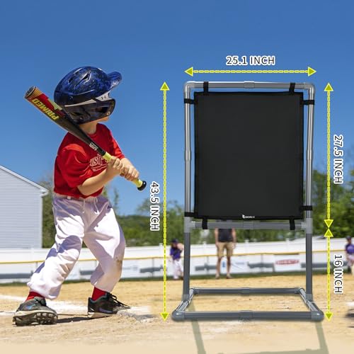 BADALU 2-in-1 Strike Zone & Pitching Net for Softball & Plastic Baseballs.Baseball Strike Zone Target Easy to Set up and Assemble, Softball Set Perfect for Pitching Training