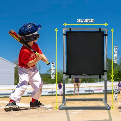 BADALU 2-in-1 Strike Zone & Pitching Net for Softball & Plastic Baseballs.Baseball Strike Zone Target Easy to Set up and Assemble, Softball Set Perfect for Pitching Training