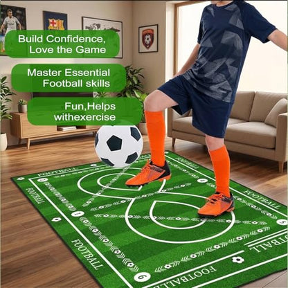 Different Sizes Soccer Training Mat with 8 Design, Non Slip Agility and Dribbling Mat for Ball Control Drills, Portable Indoor Outdoor Use - size: Large