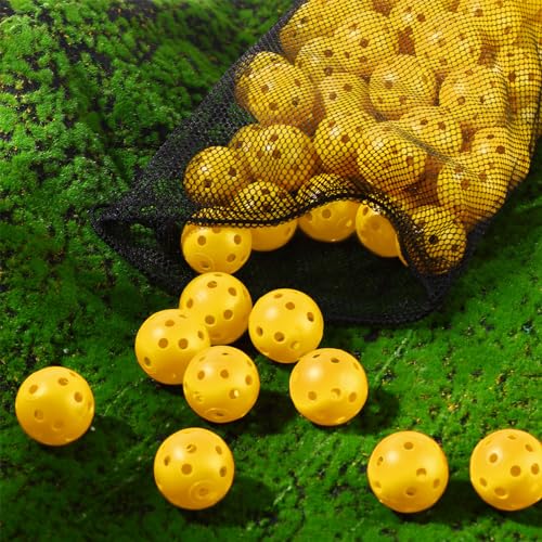 MiniInflat 80 Pack Practice Golf Balls Limited Flight 42 mm Golf Training Airflow Hollow Plastic Ball for Women Men Indoor Outdoor Driving Range Swing Practice Home