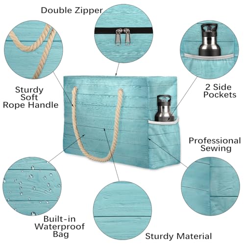 Beach Bag Waterproof Sand-proof Canvas Tote Lightweight Shoulder Bag Suitable for Family outdoor travel - color: A1