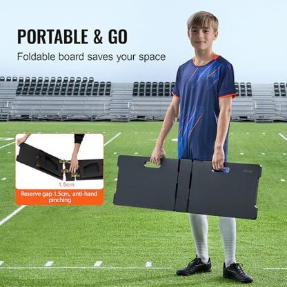 VEVOR Soccer Rebounder Board, Portable Soccer Wall with 2 Angles Rebound, Foldable HDPE Kickback Rebound Board, Soccer Training Equipment for Kids and Adults, Passing & Shooting Practice - size: 45"X13"