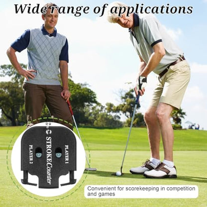 simarro 4pcs Golf Stroke Counter, Mini Golf Ball Scorer Counter Clicker Portable Golf Score Counter with Dial Resetting Tool Key Chain for Different Kinds of Competitions and Games