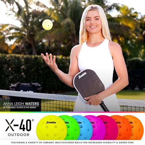 Franklin Sports X-40 Outdoor Pickleballs - Official Ball of USA Pickleball, APP Tour + US Open - Regulation Size