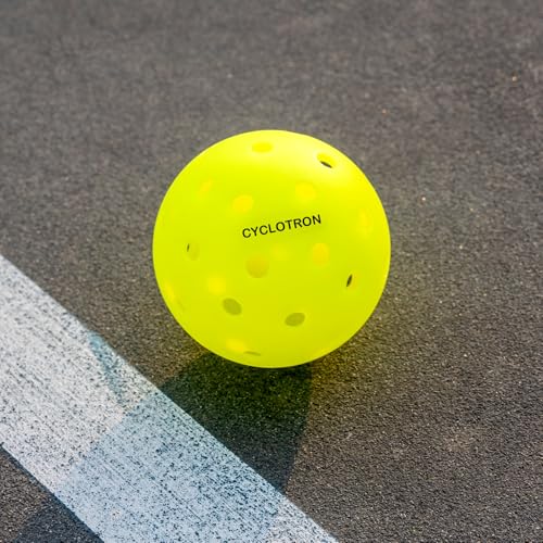 cyclotron P-40 Outdoor Pickleball Balls – USAPA Approved Pickleballs, 40-Hole Precision Design, High Visibility, Durable Seamless HDPE Construction, 3/6 Pack