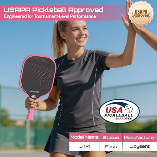 Pickleball Paddles Set, USAPA Approved Carbon Fiber Pickleball Set of 2 with Beginner Pickleball Rackets, Indoor Outdoor Pickle Balls for Adults Men Women, JT-1
