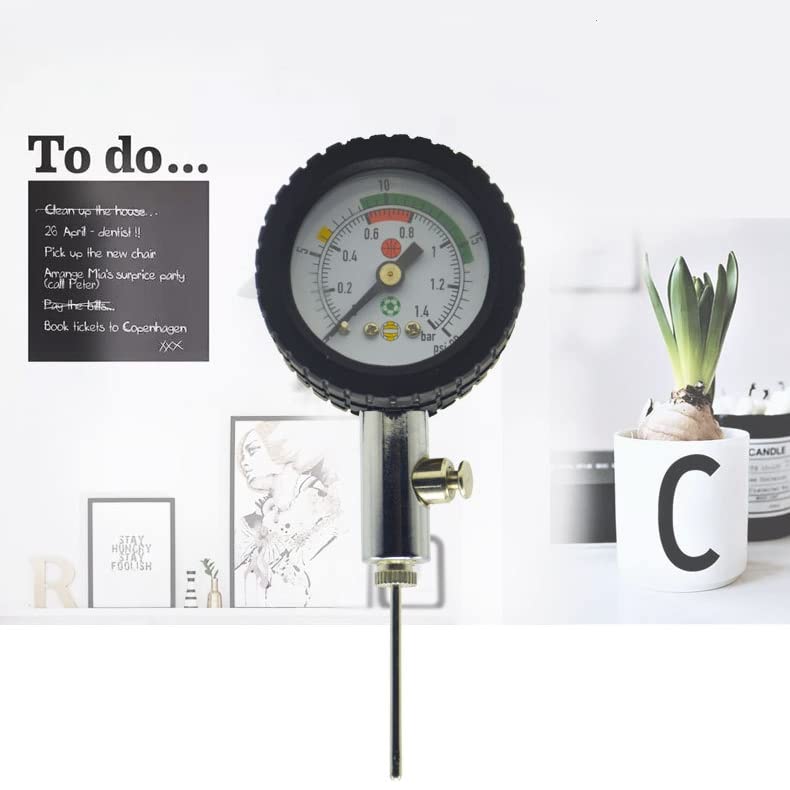 Ball Pump with Pressure,Stainless Steel Air Pressure Barometer Tool Ball Pressure Test for Basketball Soccer Rugby Ball Volleyball and Other Balls Ball