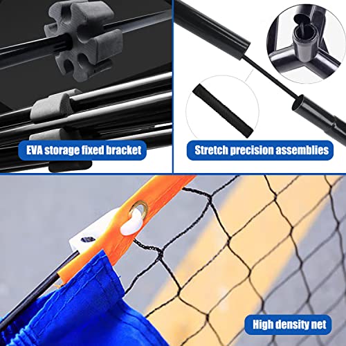 10 ft Mini Portable Soccer Tennis Net | Pickleball Net System with Carrying Bag for Driveway Backyard. Easy Assemble Beach Tennis Net | Tennis Practice for Indoor and Outdoor