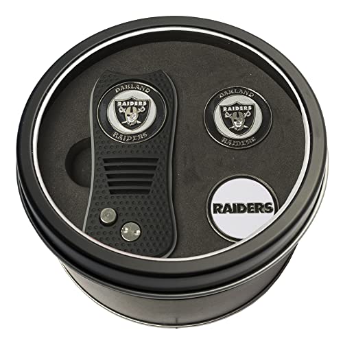 Team Golf NFL Gift Set Retractable Divot Tool with 3 Double-Sided Magnetic Ball Markers, Patented Single Prong Design, Causes Less Damage to Greens, Retractable Mechanism