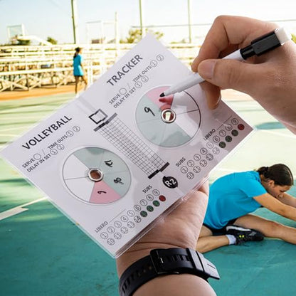 RunNico 2Pcs Volleyball Trackers,Portable Volleyball Rotation Trackers with Marker,Sport Volleyball Rotation Trackers for Strategy Techniques Officials Referees and Coaches