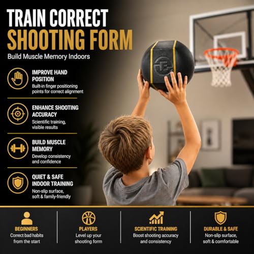 Quiet Shooting Trainer, 1.28 lbs Foam Indoor Basketball for Silent Dribbling & Shooting Form Correction, Training Equipment for Adults & Youth