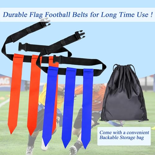 16 Sets Flag Football Belts, Adjustable Flag Football Set, Flag Football Flags Training Set Include Cones - color: 16sets Flag Football Belts With Cones