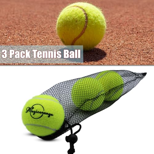 Magicorange Tennis Balls, 3 Pack Advanced Training Tennis Balls Practice Balls, Pet Dog Playing Balls, Come with Mesh Bag for Easy Transport, Good for Beginner Training Ball (Yellow)