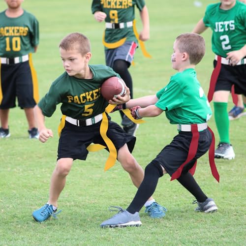 Flag Football Belts, 10/14 Player White Flag Football Sets for Youth, Kids and Adults Team Sports Training Games - color: Red and Yellow