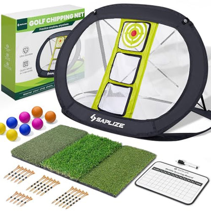 SAPLIZE Golf Chipping Net for Backyard Practice – Improve Accuracy & Distance Control, Foldable Golf Training Aid for Indoor Outdoor Use, Multi Target Practice Net for All Skill Levels