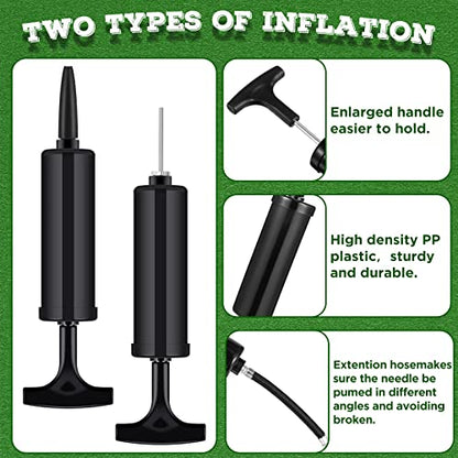 Jutom 200 Sets Ball Pump Bulk for Sports Balls Include Needle Nozzle Extension Hose Hand Air Pump Portable Inflation Kit for Basketball Soccer Football Rugby Back to School