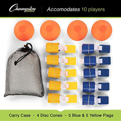 Champion Sports Quick Release Flag Football Set – Durable Belt, 3 Detachable Flags & Adjustable Fit (25”-50”)