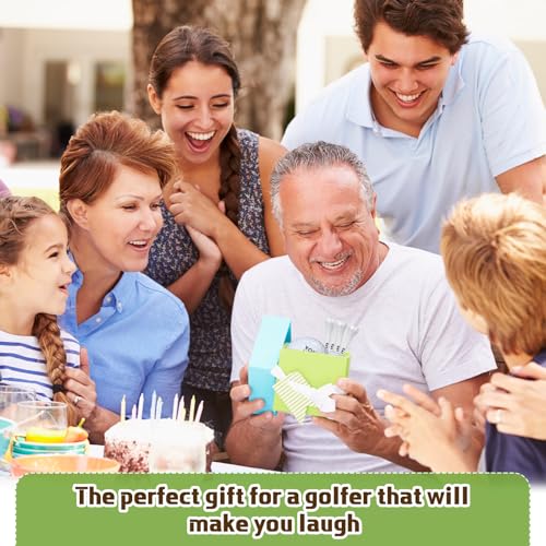 Realspring 13 Pcs Funny Golf Ball Gift Set Humor Golf Set with Funny Sayings Includes 8 Balls, 4 Tees, 1 Gift Box, Golf Ball and Tee Accessories Novelty Gifts for Dad Husband Grandpa and Golf Lovers