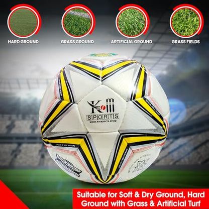 Soccer Ball Size 5 | Premium Match & Training Ball for Adults & Kids | Durable Synthetic Leather | World Cup Design | Grass, Turf, Indoor