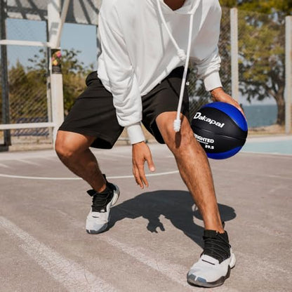 Dakapal Weighted Heavy Training Basketball, Size 7 Black 2.2LBS/3LBS/3.3 LBS Weight PU Durable for Trainer and Dribbling Passing, Indoor and Outdoor Usage - size: Size 7 Adult - 29.5"-2.2LBS