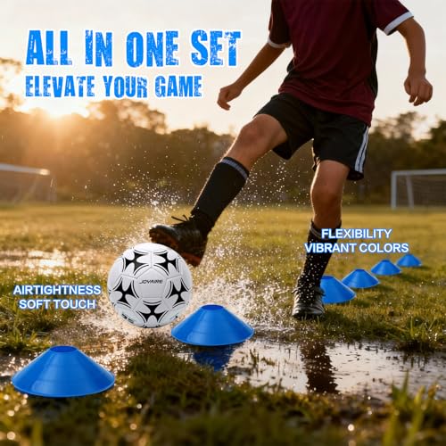 Pro-Grade Kids Backyard Soccer Goal, Tear-Resistant 5-Layer Polyester Soccer Net & 10mm Poles for Maximum Durability, 4x3ft/6x4ft/7x5ft, Pop Up Portable Soccer Training Equipment Set with Size 4 Ball - size: 4 ft x 3ft, style: Blue