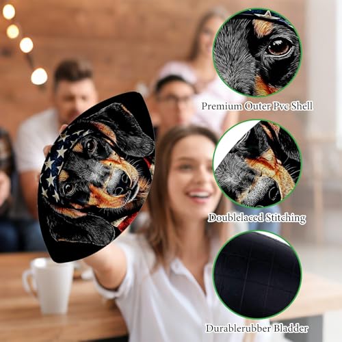 American Football, Official Size 11.9 x 7.3 Inch, Premium Composite Leather High-Grip Ball with Pro-Style Lacing, Unique Prints for Training, Games & Gifts - color: Flag Dog