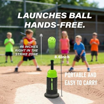 MINI Popper tee,Mini Batting Tee Without a Pitcher for Perfect Swings Baseball Training for Hitting Practicing (Mini Popper Balls 12 Pack Included)