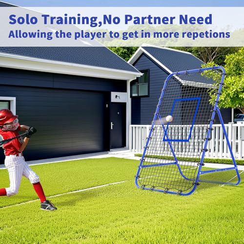 7x4 FT Volleyball Rebounder Net，Ultimate Training Equipment for Volleyball & Lacrosse，Enhanced Bouncing System for Volleying, Bumping, Spiking Drills，Multiple Adjustable Rebound Angles