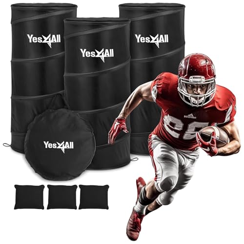Yes4All Pop Up Defender, 3-Pack Basketball Youth Training Equipment, Portable Football Soccer Basketball Drill Defender - color: B. Black