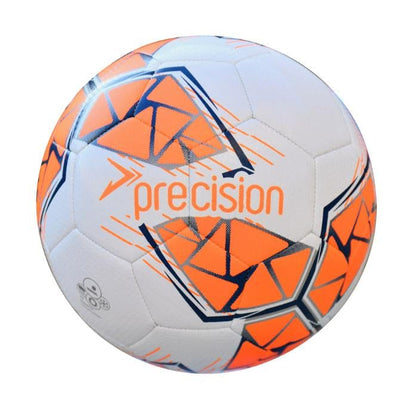 Precision Fusion High Performance Midi Football, Durable, Machine Stitched TPU, 2mm EVA Lined, Lightweight 220g - color: Black/Red/Silver