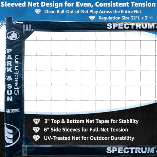 Park & Sun Sports Spectrum Classic: Adjustable Professional Outdoor Volleyball Net System - color: Navy