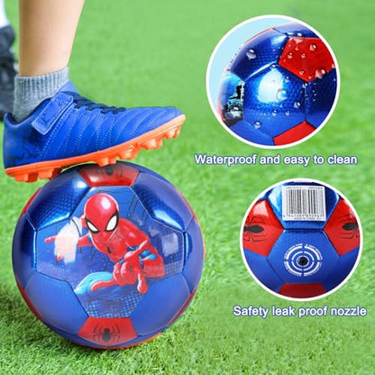 DECLIR Soccer Ball Size 2,3,4 Cartoon Mini Ball Outdoor Toys for Kids Ages 4-8 Boys Girls Sports & Outdoor Play Toys for 3 4 5 6 7 8 - style: Spider