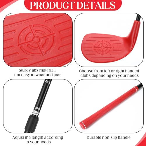 Realspring Backyard Golf Club Set Adjustable Golf Club for Backyard Game Plastic Chipping Clubs Plastic Balls Outdoor Indoor Training Practice Gift for Adults(Red,Right Hand) - style: Right Hand