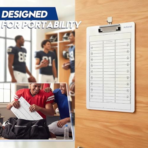 Football clipboard for Coaches, Premium Football White Board for Coaches, Waterproof Football Dry Erase Board for Coaches, Double-Sided Football clipboard with Tactics Field & Lineup Planner