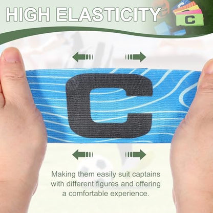 Captain Arm Bands for Soccer, Soccer Captain Armband, Elastic Protective Arm Badge Adjustable Bands