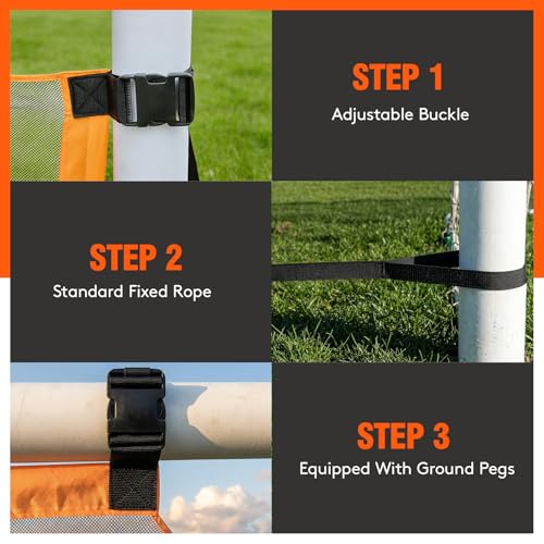 Soccer Goal Target Net, 16x6ft - Turn Training into a Game with 7 Scoring Zones | Durable All-Weather Backyard Soccer Net for Family Fun & Skill Boost-ONLY NET