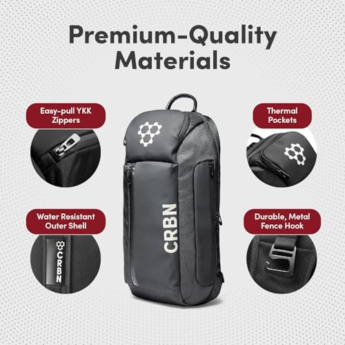 CRBN Pickleball Sling Bag - Pro Team Pickleball Bag - Water-Resistant Pickleball Paddle Bag Holds 3 Paddles, Balls & More - color: Grey