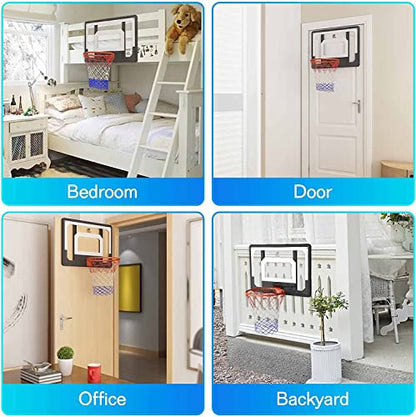 CYFIE Wall Mount Large Basketball Hoop with Door Hooks, 32" x 23" Backboard, Ball and Rim, Outdoor lndoor Basketball Hoops Games Set for Youth Adults Kids Gifts