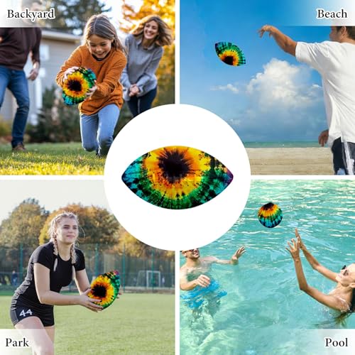 American Football, Official Size 11.9 x 7.3 Inch, Premium Composite Leather High-Grip Ball with Pro-Style Lacing, Unique Prints for Training, Games & Gifts - color: Rainbow Abstract