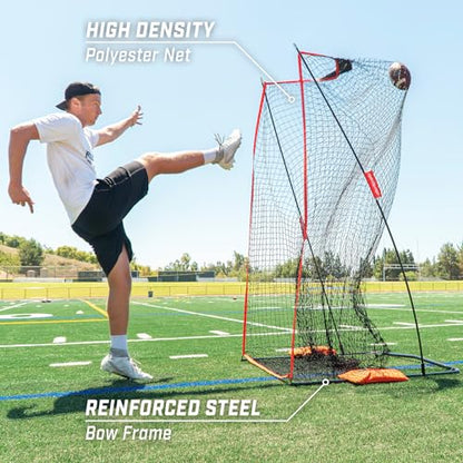 GoSports Football 7 ft x 4 ft Kicking Net - Sideline Practice for Punting or Place Kicks, Ultra-Portable Design with Weighted Sandbag