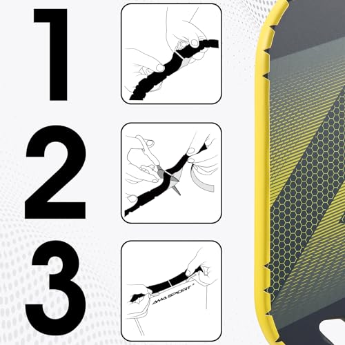 PICKLETECH Pickleball Paddle Protection Tape - Paddle Head Edge Guard - Racket Edge Protection Tape -Fit Perfectly Curved Edge -No Wrinkling - color: Yellow, size: Width 20mm