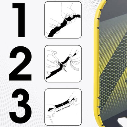 PICKLETECH Pickleball Paddle Protection Tape - Paddle Head Edge Guard - Racket Edge Protection Tape -Fit Perfectly Curved Edge -No Wrinkling - color: Yellow, size: Width 20mm